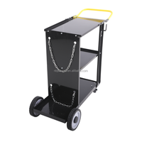 Chariot de soudeur robuste à 3 niveaux de 37 pouces avec roues pivotantes, en acier laminé à froid, conception modulaire - Personnalisable OEM/ODM/OBM