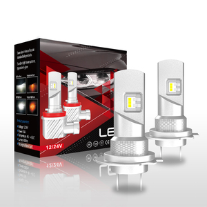 LANSEKO Direct Fit 12V 24V H1 H3 H7 H11 HIR2 H4 V20 Fanless Car Motorcycle LED Headlight Bulb For Halogen HID <strong>Xenon</strong> Bulbs
