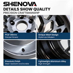Ruedas SHENOVA Monobloque Personalizadas de Aleación de Aluminio Forjado, Diseño Cóncavo, para Autos Nuevos, <span class=keywords><strong>16</strong></span>'', 130mm PCD, 10mm ET, para Reequipamiento/Actualización - Product Image 3