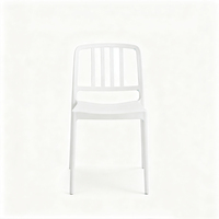 Chaise de salle à manger moderne en plastique blanc avec dossier géométrique, design minimaliste, empilable, mobilier pour la maison