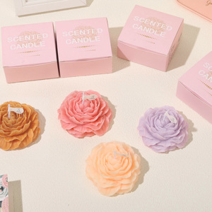卸売家の装飾かわいいバラの花の形の香りのキャンドル牡丹彫刻アロマセラピーギフト結婚式のための香りのキャンドル - Product Image 5