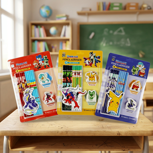 Set de Lápices y Gomas de Borrar de Madera con Diseño de Pokémon, Material Escolar Coreano para Niños, Artículos de Papelería de Anime y Dibujos Animados, Distribuidor al por Mayor, Coleccionable - Product Image 3