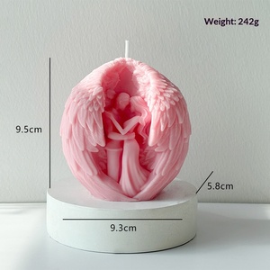 Figurine de couple en forme d'aile d'ange, bougie parfumée, bougie en cire d'aromathérapie coulée à la main, pour cadeau de mariage - Product Image 6