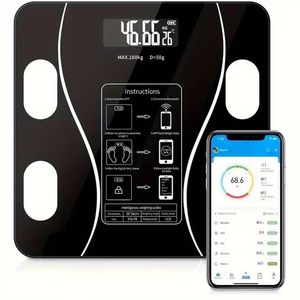 Veidt Weighing Factory Directly 26*26cm Supply 180kg Display Body Fat Weight Smart Health Measurement <b>Bathroom</b> Scale With App - Product Image 5