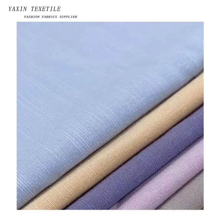 HR798 Woven Pastoral Style Cotton And Linen Poplin Fabric For Shirt Dress