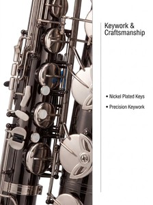 Saxophone baryton en nickel noir avec clés nickelées et étui - Product Image 2