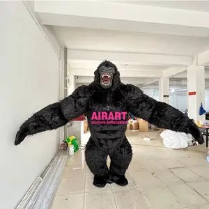 Mascote trajes tamanho personalizado traje gorila inflável para adultos