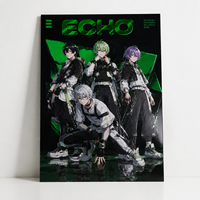 Affiches d'anime/manga personnalisées avec impression artistique en feuille d'aluminium verte, effet métallique, vernis 3D et UV en relief pour collectionneurs