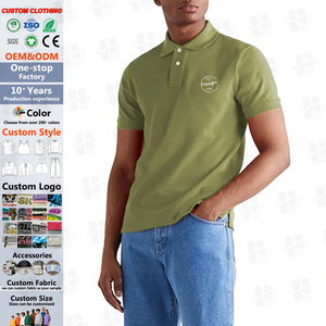 OEM Custom Logo Luxury Polo Shirts 280 Gsm Breathable Slim Fit Plain Short Sleeve Polo Men's Clothing 100% Cotton Polo Shirt