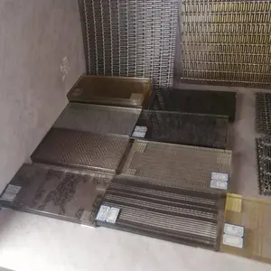 Décoration d'armoire Metal Mesh Fabric pour stratifié de verre