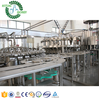 Machine de remplissage de boissons gazeuses, de vin moussant et de soda en bouteille en plastique PET 3 en 1 monobloc 3000bph avec commande PLC
