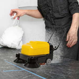 Autolaveuse autoportée jaune avec brosse double latérale, équipement de nettoyage électrique 24V pour centre commercial, produits RTS - Product Image 3