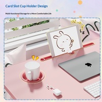 Bureau portable pliable pour ordinateur portable avec emplacement pour tablette et bord avant incurvé pour lit, canapé, maison, étude, lecture et usage quotidien