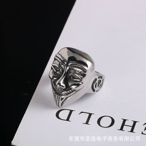 Mask Shape Men's <b>Titanium</b> Steel <b>Ring</b> SA943 Gift Jewelry Dongguan - Product Image 4