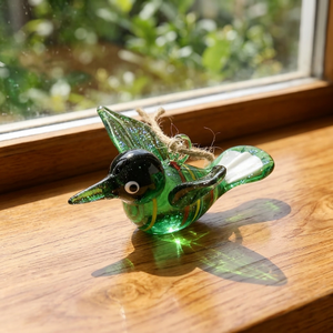 Figura de Colibrí de Vidrio Hecha a Mano, Verde, Colorida, con Forma de Animal, Decoración Art Deco para Mesa de Boda, Adorno para el Hogar - Product Image 4
