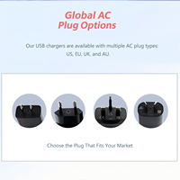 Cargador USB de 5 W, Adaptador de Viaje Portátil de Corriente Alterna a Corriente Continua, Cargador USB A de 5 V 1 A, Cargador Rápido Tipo C para Teléfono
