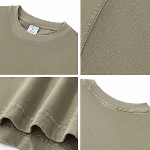 Manufacturer Streetwear Plain T Shirt Boxy Fit Blank 100% Cotton Heavyweight Crewneck <b>Men</b> Oversized <b>Cropped</b> <b>Top</b> Tees <b>Men</b> T Shirt - Product Image 5