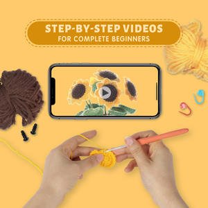 Kit de crochet <span class=keywords><strong>pour</strong></span> débutants, ensemble de crochet de fleur de rose, kit complet de démarrage de crochet <span class=keywords><strong>pour</strong></span> adultes - Product Image 4