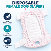 Vente en gros usine : Culottes de protection jetables pour chien femelle, avec doublure douce, noyau absorbant et protections anti-fuites, pour la période de chaleur et les soins aux chiens âgés