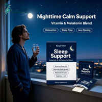KingFisher OEM Bandes de mélatonine à dissoudre oralement, véganes, sans sucre, supplément vitaminique pour un meilleur sommeil