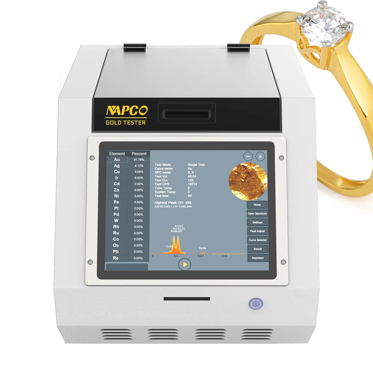 Probador de oro y plata XRF, máquina de prueba de pureza, Espectrómetro de oro XRF