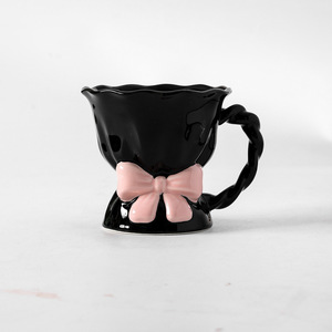 Original High-Color Value Bow Keramik becher Exquisite Haushalts becher Nachmittags tee Kaffee Wasser Bier Ein Teller Anzug Senden Freundin - Product Image 6