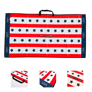 Serviette de golf professionnelle en microfibre <span class=keywords><strong>avec</strong></span> logo personnalisé et fermeture auto-agrippante pour hommes, cadeaux de golf, serviette de golf en microfibre - Product Image 1