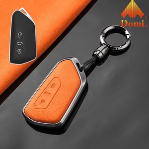 GZ Domi Coque de <span class=keywords><strong>protection</strong></span> intégrale en alliage de zinc et cuir PU pour clé de voiture <span class=keywords><strong>Volkswagen</strong></span> <span class=keywords><strong>Golf</strong></span> 8 avec porte-clés – Meilleure vente - Product Image 2