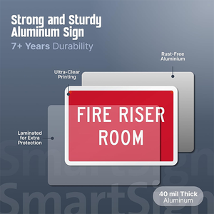Panneau de signalisation pour salle d'évacuation en cas d'<span class=keywords><strong>incendie</strong></span> - Panneau de sécurité en aluminium 7"x10", conforme aux normes NFPA/ISO, rouge réfléchissant pour une haute visibilité (Expédition rapide) - Product Image 2