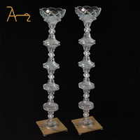 Support à fleurs en cristal européen transparent, accessoires romantiques pour mariage, décoration de table, support à fleurs pour décoration de mariage