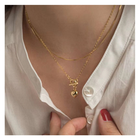 Style à la mode 18K plaqué or en acier inoxydable métal OT fermoir coeur pour les femmes résistant à l'eau élégant charme bijoux