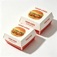 Caja de Embalaje de Alimentos de Primera Calidad para Comida Rápida, Caja de Papel Kraft para Llevar Hamburguesas, Pollo Frito, Pizza, Hamburguesas, con Tapa Abatible