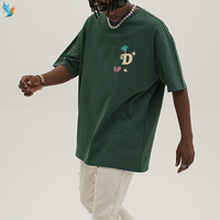 T-shirt graphique noir surdimensionné pour homme avec imprimé « D » Palm & Broken Heart, style streetwear