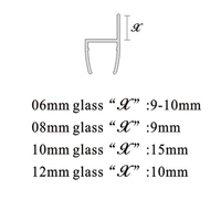 Vente flash : Joint d'étanchéité en polycarbonate H-Jamb à 180 degrés pour porte de douche en verre