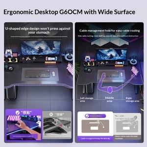 Bureau d'ordinateur moderne, ensemble table et chaise pour <span class=keywords><strong>e</strong></span>-sport, structure métallique, surface en bois, simple, pour adulte, maison, bureau, chambre, <span class=keywords><strong>gaming</strong></span> - Product Image 5