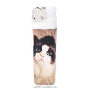 Accendino Personalizzato con Adesivo Stampato a Copertura Totale, Design <span class=keywords><strong>Gatto</strong></span> Animale Carino per Sigari ed E-Cigarette - Product Image 4