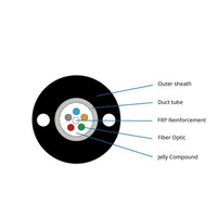 Câble optique non métallique de type bundle central extérieur GYFXY avec 2, 4, 12 et 24 fibres, certifié ISO/ROHS/CE
