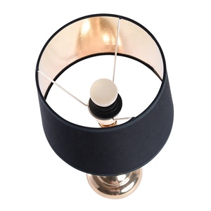China Supplier Hotel Decor <strong>Black</strong> <strong>Lamp</strong> <strong>Shade</strong> Luxury Golden Metal <strong>Table</strong> Bedside <strong>Lamp</strong> <strong>for</strong> Home - Product Image 4
