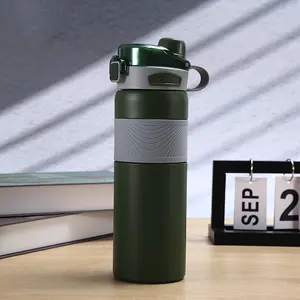 eco friendly products 2024 Heat Preservation Double Drinking Vacuum Flask Stainless Steel Wide Mouth Sports Water Bottle