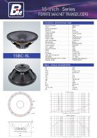 Enceinte professionnelle DJ de 15 pouces avec aimant de 190 mm, fabrication taïwanaise, entrée/sortie de 3 pouces, son puissant et de bonne qualité