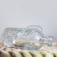Bouteille de gin en verre personnalisée de haute qualité, 50 ml, noire givrée, avec bouchon en liège, prête pour la gravure, pour spiritueux, liqueur, vodka, vin