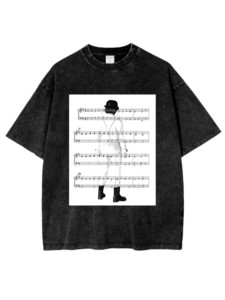 เสื้อยืดลายพิมพ์ดนตรีที่โดดเด่น ลุคซักฟอกและทำเก่าแบบยูนิเซ็กซ์ พร้อมลายพิมพ์ดิจิทัลด้วยเทคนิคฮีททรานเฟอร์ของลาย <span class=keywords><strong>Clockwork</strong></span> <span class=keywords><strong>Orange</strong></span> - Product Image 1