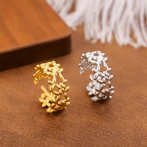 Anillos de Moda Fina para Mujer, Joyería Exagerada de Acero Inoxidable con Diseño de Luna y Estrellas Doradas - Product Image 3