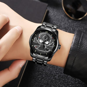 Mouvement à quartz OEM/ODM avec logo personnalisé Cadran crâne en verre gel de silice Mode d'affaires Montres pour hommes vente en gros de montres étanches de bricolage - Product Image 5
