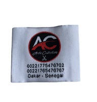 Étiquettes tissées en satin découpées au laser, rectangulaires/carrées, lavables, de haute qualité, respectueuses de l'environnement, douces pour la peau, sans dommages, personnalisées pour bébés