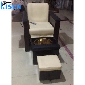 เก้าอี้ทำเล็บแบบปรับเอนได้ รุ่น Kisen สีเบจ น้ำตาล ขาว นุ่มสบาย ระดับไฮเอนด์ พร้อมอ่างล้างเท้าแบบเคลื่อนย้ายได้ กำลังลดราคา - Product Image 4