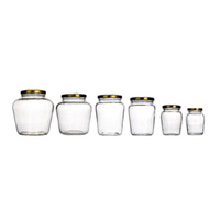 Récipient de conservation de fraîcheur rond vide, pot en verre pour miel, confiture, cornichons, emballage de fruits, boîte de conserve avec couvercle en métal à vis