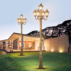 โคมไฟสนามทองเหลืองกลางแจ้ง LED แสงวอร์มไวท์ โคมแก้ว พร้อมเซ็นเซอร์ตรวจจับความเคลื่อนไหว พลังงานแสงอาทิตย์ IP54 AC 220V รับประกัน 10 ปี - Product Image 3