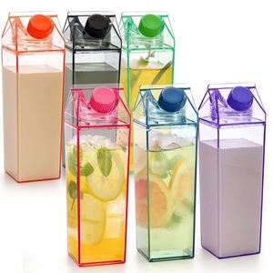 Meilleure Vente 2026 Bouteille d'eau carrée en plastique écologique type carton de lait 500ml à boire directement, minimaliste, idéale pour les fêtes - Product Image 2