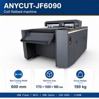 Machine de découpe à plat F6090 avec rainurage rotatif et découpe automatique de contour pour étiquettes en carton 600mm 900mm